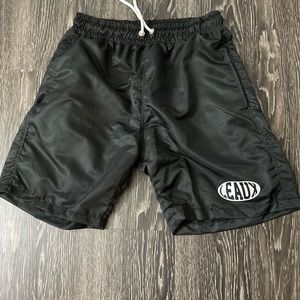 For The Leaux Black Nylon Shorts
